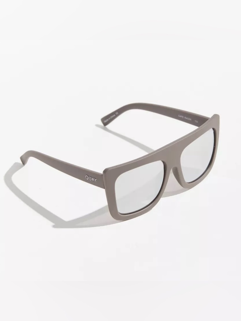 Cafe Racer Quay Australia Matte Taupe Square Sunglasses